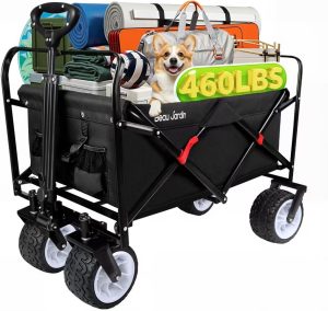 BEAU JARDIN Collapsible Folding Wagon Cart 460lbs